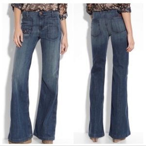 Y2K 7 For All Mankind Georgia High Waist Jeans, Wide Leg Flare Trouser 25 Nwt